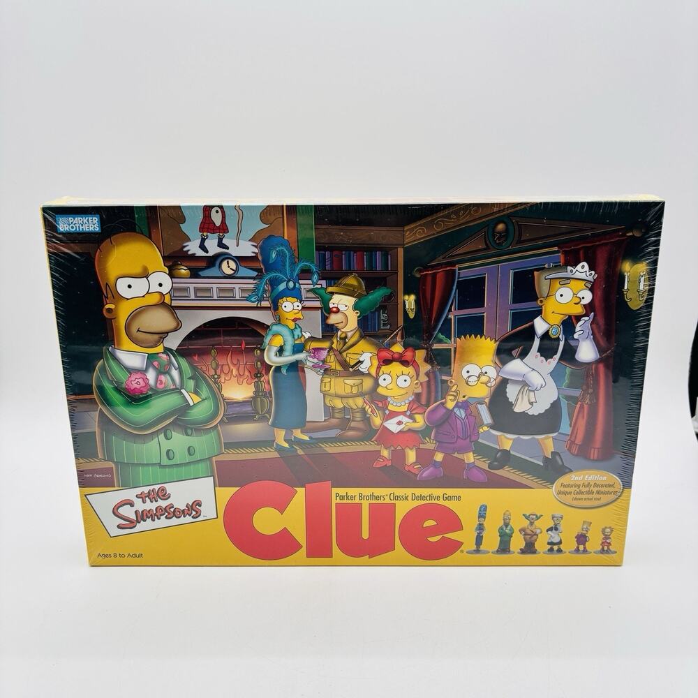 The Simpsons Clue 2nd Edition Board Game 2002 Hasbro 20th Century Fox New Sealed